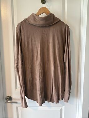 tentree Highwood Taupe Waffle Knit Slouchy Turtleneck Sweater XL
